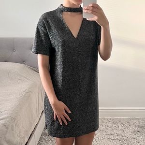Zara straight fit metallic thread dress